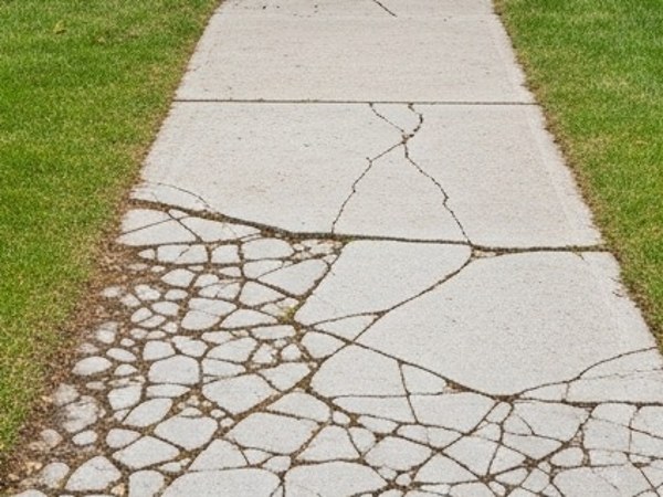 Cracked walkway